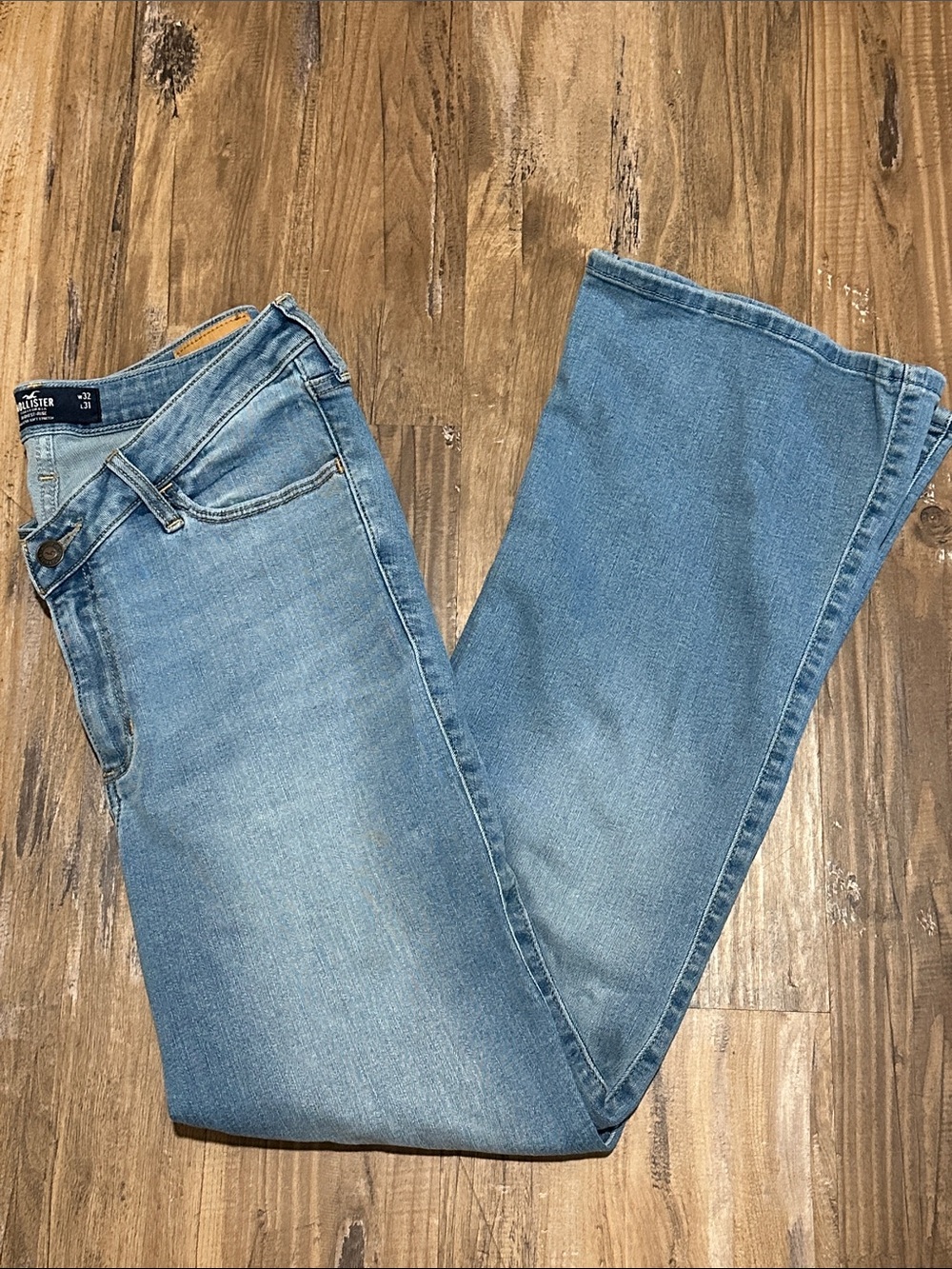 Hollister Light Blue Flare Wide-Leg Jeans